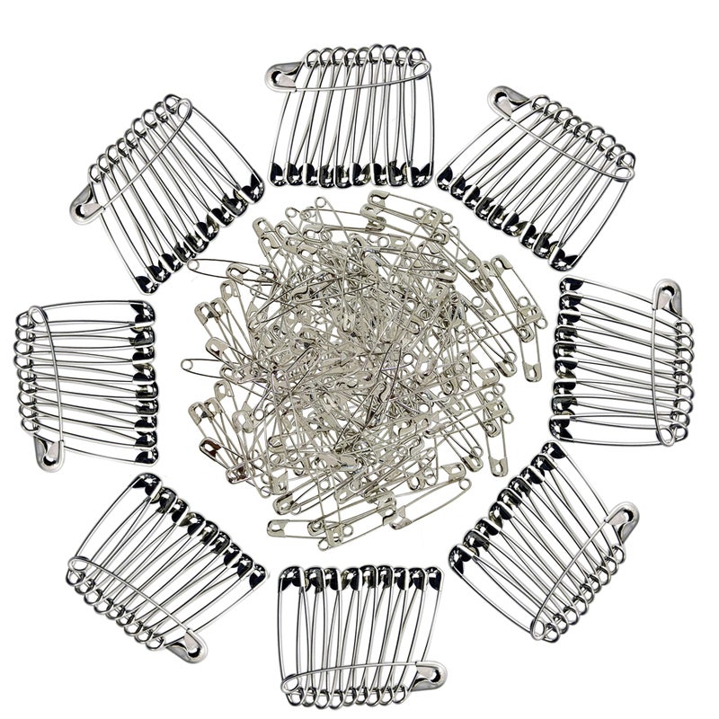 NiftyPlaza Heavy Duty Large 1-1/2" Safety Pins - High-Grade Steel, Nickel Plated, Rust Resistant (500 Safety Pins) - Image 2